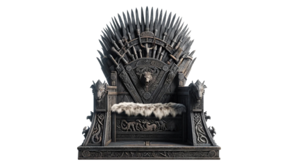 viking throne isolated on white background
