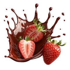 Strawberries in Chocolate Splash illustration