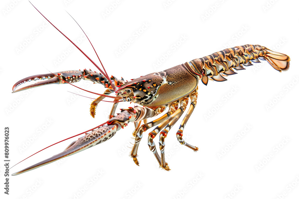 Wall mural Vibrant Atlantic Lobster Isolated on White Background for Seafood Lovers