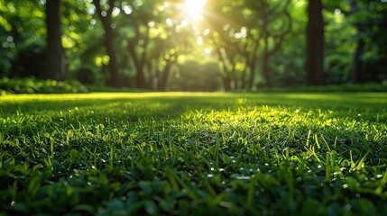 Naklejka premium grass nature green summer field lawn plant spring meadow park sun fresh season background
