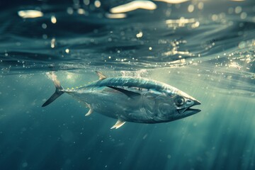 Fototapeta premium Tuna fish underwater in the ocean