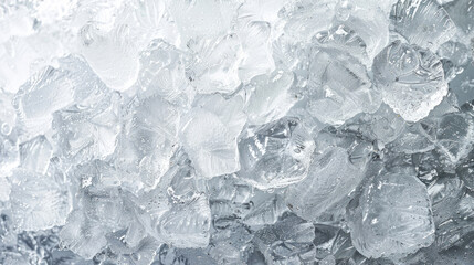 Obraz premium Crystal clear ice cubes as background, top view