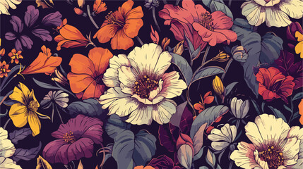 Vintage wallpaper background. Floral seamless pattern