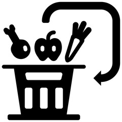 food waste glyph style icons