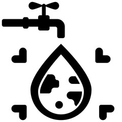 water saving glyph style icons
