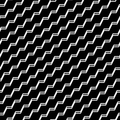 Diagonal zigzag lines background. Jagged stripes motif. Triangular waves ornament. Curves image. Linear backdrop. Digital paper, textile print, web design. Seamless pattern