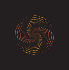 Bright orange and yellow circles pop against a deep black background. The circles vary in size and are scattered randomly across the image. © Shariar