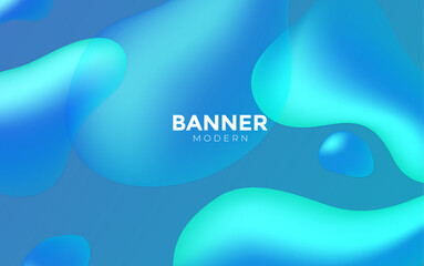 Abstract blue background with waves, Modern simple 3D blue wave abstract background