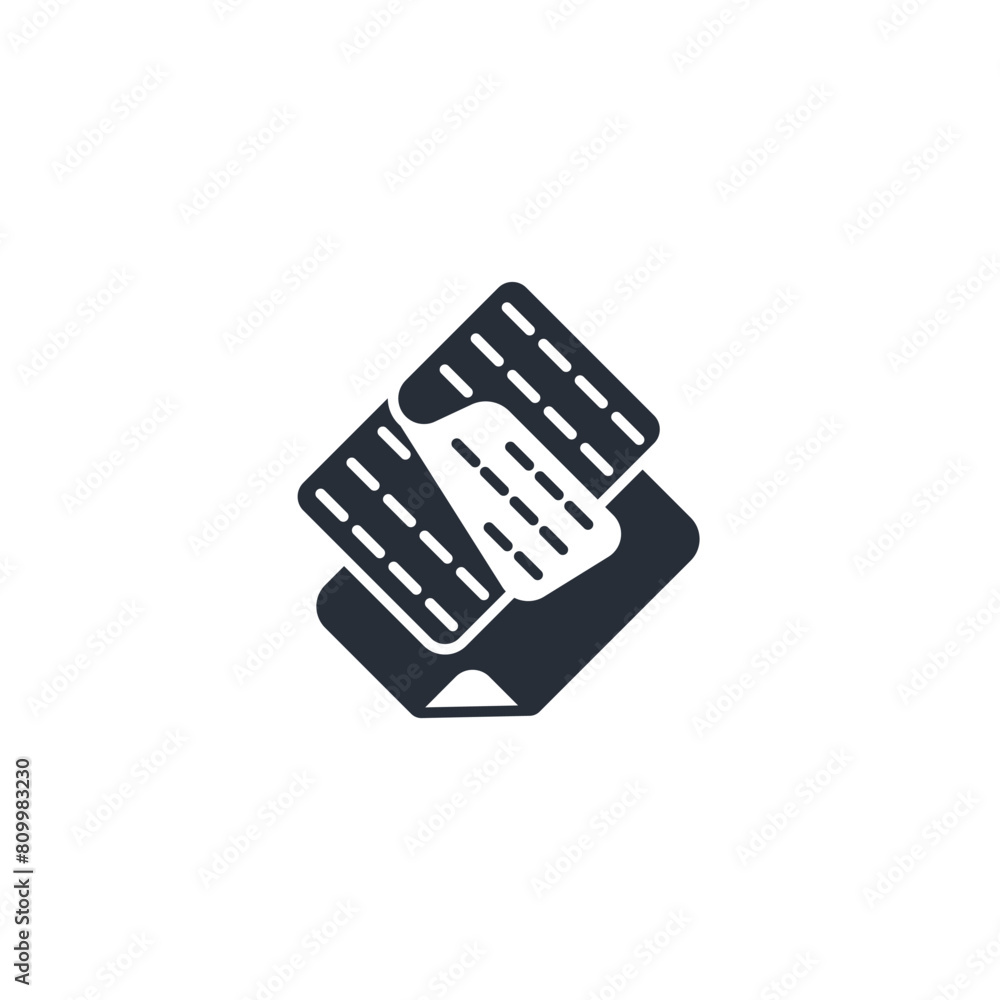 Poster patch icon. vector.editable stroke.linear style sign for use web design,logo.symbol illustration.