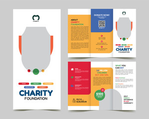 charity donation trifold brochure design template