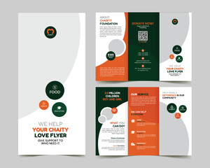 charity donation trifold brochure design template