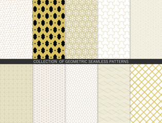 Seamless geometric pattern set.