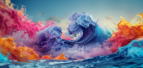Waves and blobs, background concept, abstract