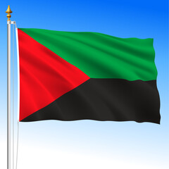 Martinique, official national waving flag 2023, south america, vector illustration