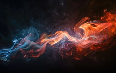 Intense flames dancing vibrantly against a dark backdrop.