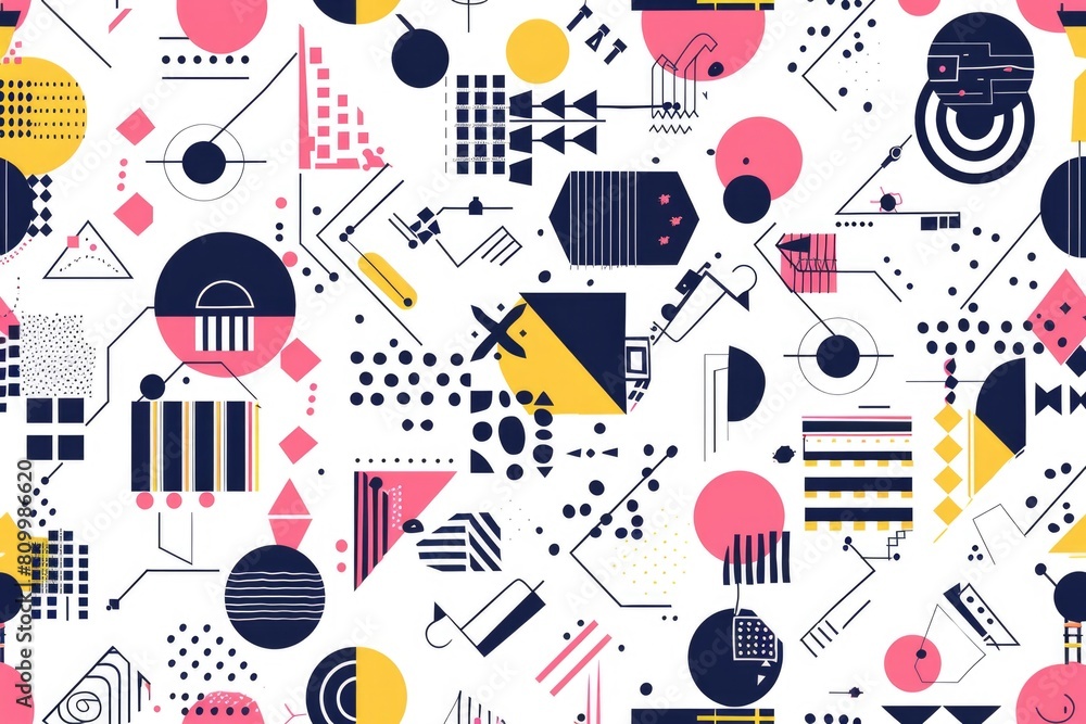 Poster abstract pattern with geometric shapes and lines, suitable for backgrounds or graphic design project