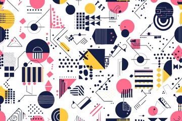 Abstract pattern with geometric shapes and lines, suitable for backgrounds or graphic design projects