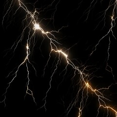 Captivating view of a spiderweb-like network of lightning against a dark sky