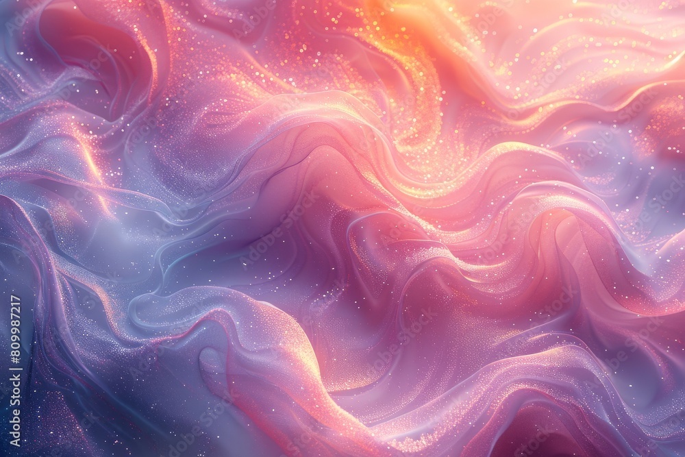 Poster a mesmerizing abstract representation of a cosmic texture with pink and blue swirling patterns