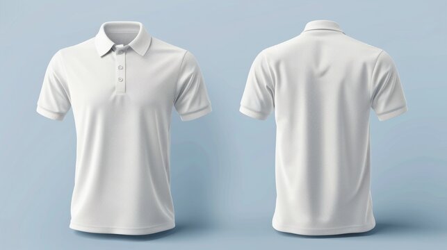 Blank white polo shirt mockup for displaying logos or brand names