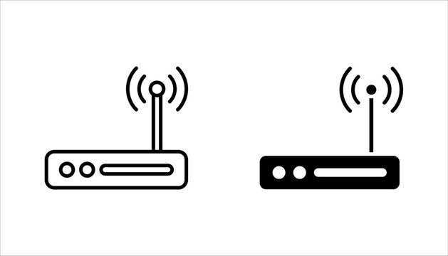 Modem vector icon set, wifi router symbol. vector illustration on white background