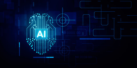 2d illustration Artificial Intelligence (AI) concept
