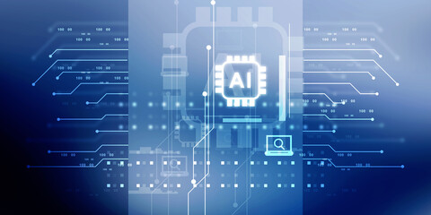 2d illustration Artificial Intelligence (AI) concept
