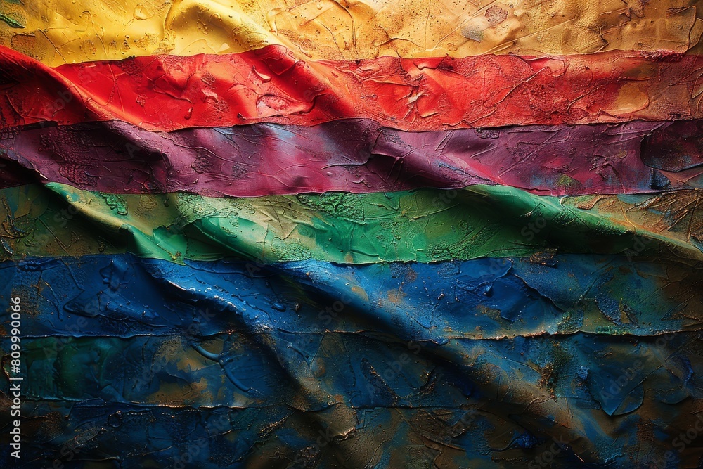 Aufkleber multiple colors layer and blend to form a textured rainbow, symbolizing diversity and creativity