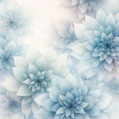Soft watercolor texture of flowers in pastel blue tones - Delicate floral background of template designs