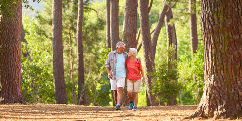 Active Senior Couple On Outdoor Hike In Countryside Together