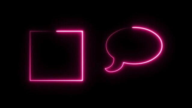 Abstract neon location signal icon animation.