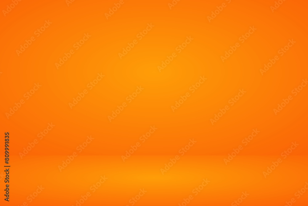 Wall mural empty 3d studio room backdrop in yellow gradient color,smooth blur background like in a room with sp