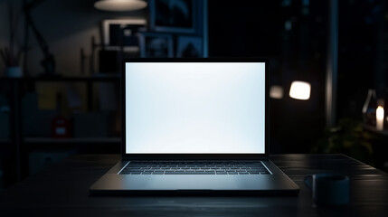 laptop with blank screen for mockup, notebook mock-up, computer mock up