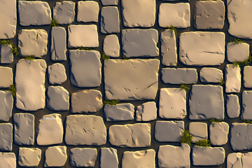 Paving stones close-up. Seamless background pattern.