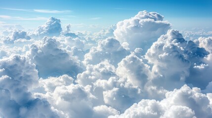   A group of white clouds against a backdrop of clear, bright blue sky