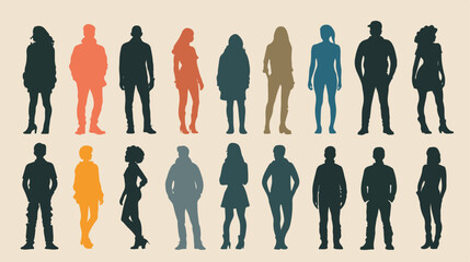 Avatars silhouettes design of Person social communication
