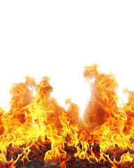 Fire flames isolated on white background