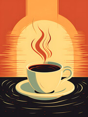 Illiustrated vintage style coffee, vintage illustrated coffee, coffee