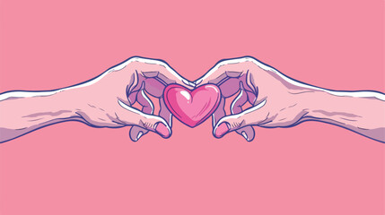 hand Pinky promise with heart vector Vector style vector