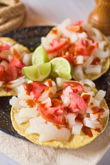 Delicios mexican food cueritos, with tomato and salsa