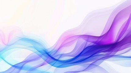 Abstract background with blue and purple waves in the style of vector presentation design, simple shapes, white background, light color theme, high resolution photography.