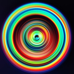 Colorful radial motion effect. Abstract rounded background. Color curves and sphere. Multi color gradient rings and circles wallpaper. Colored texture backdrop and banner.