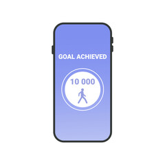 Application for tracking steps per day. 10 000 steps a day is the norm. Walk health. 