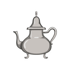 kuwait arabic tea pot cartoon. oman mug, traditional arabia, object gulf kuwait arabic tea pot sign. isolated symbol vector illustration