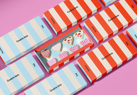 Take Away Bakery Box Set Mockup	