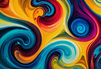 Fototapeta premium Colorful Chemistry Abstract Watercolor-Like Design with Flowing Colors and Swirls
