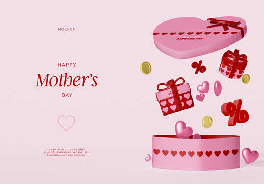  Shopping Sale Anniversary Background Mockup