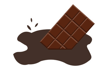 Milk chocolate bar isolated on white background