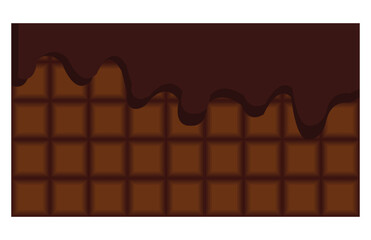 Milk chocolate bar isolated on white background