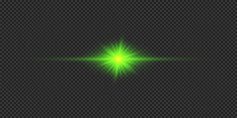 Green horizontal light effect of lens flares